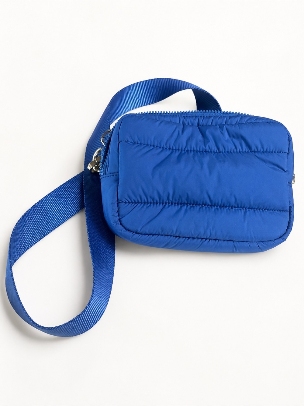 Mark & Graham Blue Lightweight Puffer Crossbody Bag Gold Hardware